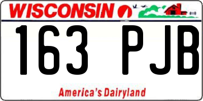 WI license plate 163PJB