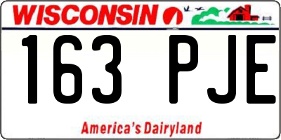 WI license plate 163PJE