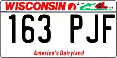 WI license plate 163PJF