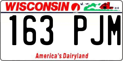 WI license plate 163PJM