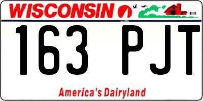 WI license plate 163PJT