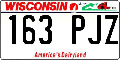 WI license plate 163PJZ
