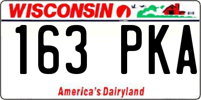 WI license plate 163PKA
