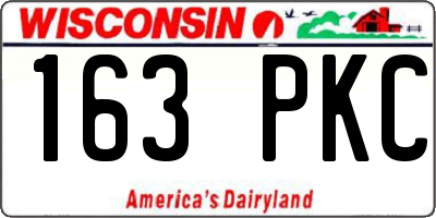 WI license plate 163PKC