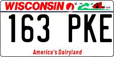 WI license plate 163PKE
