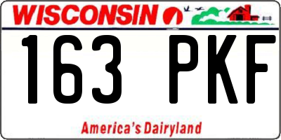 WI license plate 163PKF