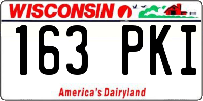 WI license plate 163PKI