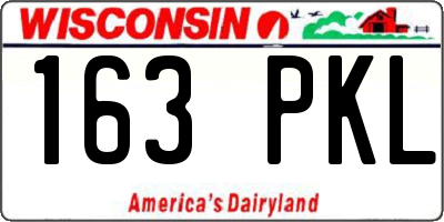WI license plate 163PKL