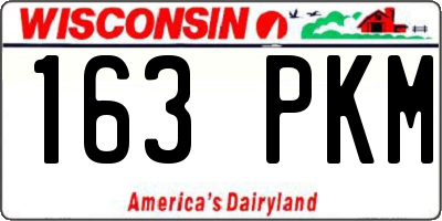 WI license plate 163PKM