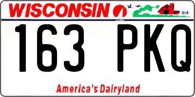 WI license plate 163PKQ