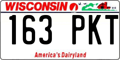 WI license plate 163PKT