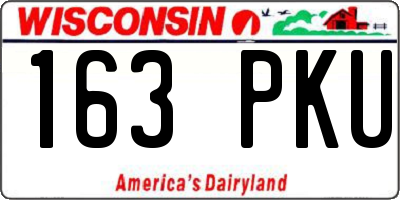 WI license plate 163PKU
