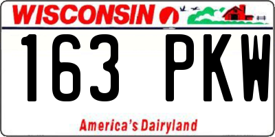 WI license plate 163PKW