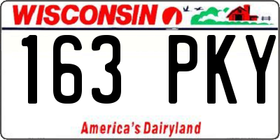 WI license plate 163PKY