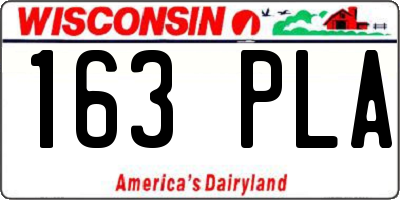 WI license plate 163PLA
