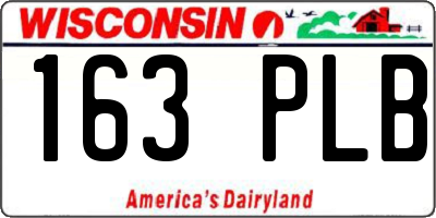 WI license plate 163PLB