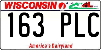 WI license plate 163PLC