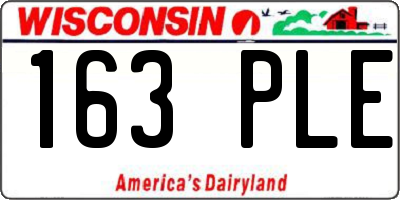 WI license plate 163PLE