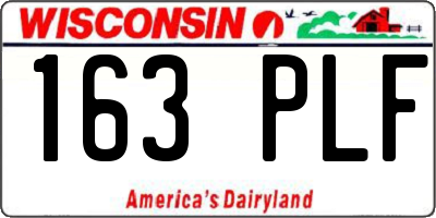 WI license plate 163PLF