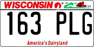 WI license plate 163PLG