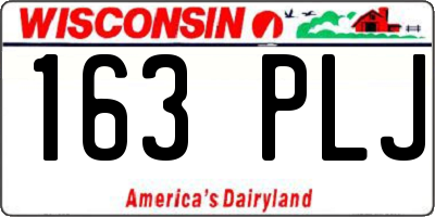 WI license plate 163PLJ