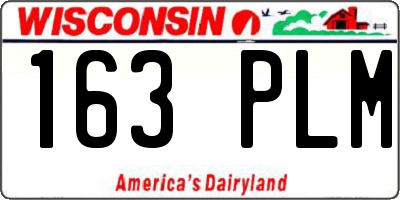 WI license plate 163PLM