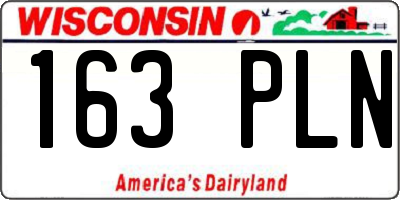 WI license plate 163PLN