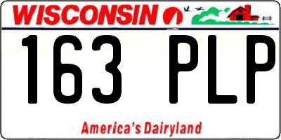 WI license plate 163PLP