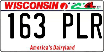 WI license plate 163PLR