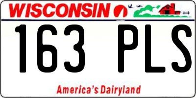 WI license plate 163PLS