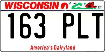 WI license plate 163PLT