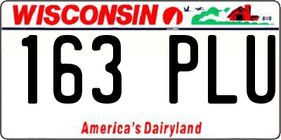 WI license plate 163PLU