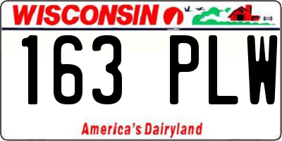 WI license plate 163PLW