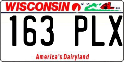WI license plate 163PLX