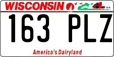 WI license plate 163PLZ