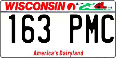 WI license plate 163PMC