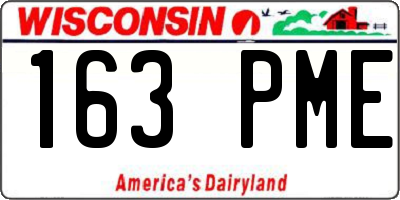 WI license plate 163PME
