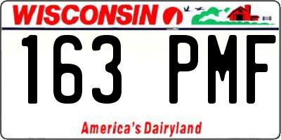 WI license plate 163PMF