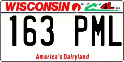 WI license plate 163PML