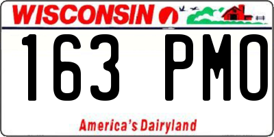 WI license plate 163PMO