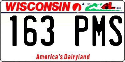 WI license plate 163PMS