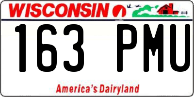 WI license plate 163PMU