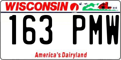 WI license plate 163PMW
