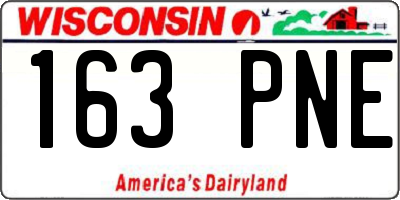 WI license plate 163PNE