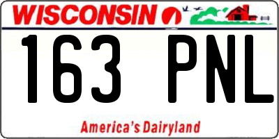 WI license plate 163PNL