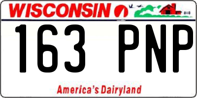 WI license plate 163PNP