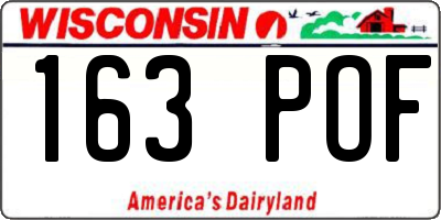 WI license plate 163POF