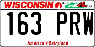 WI license plate 163PRW