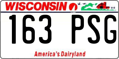 WI license plate 163PSG