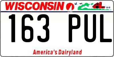 WI license plate 163PUL
